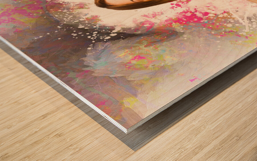 Adult art class painter Wood print