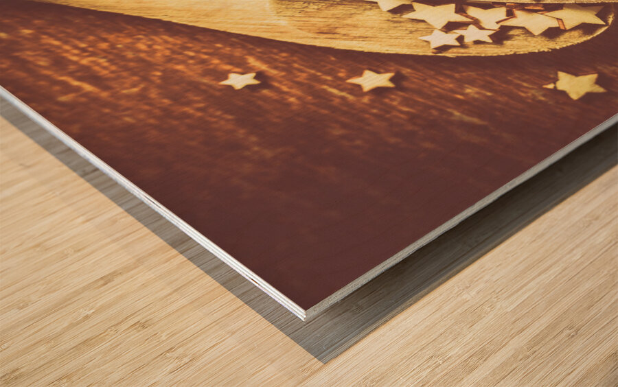 Christmas baking background Wood print