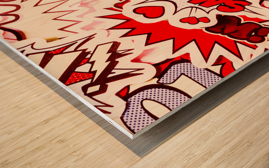 Comic love Wood print