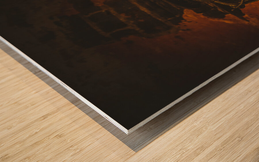 Vintage colonial lantern Wood print