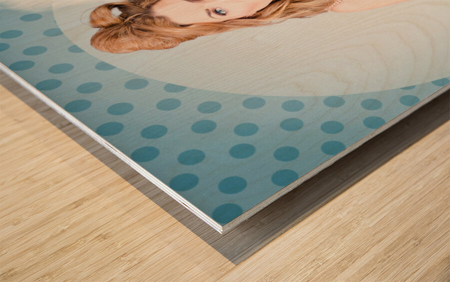 Surprised housewife with BURNT OUT ironing board Wood print