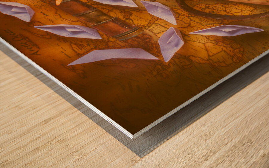 Plans and plottings Wood print