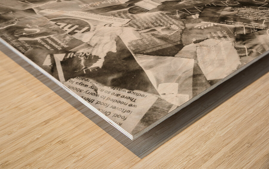 Press print parchment Wood print