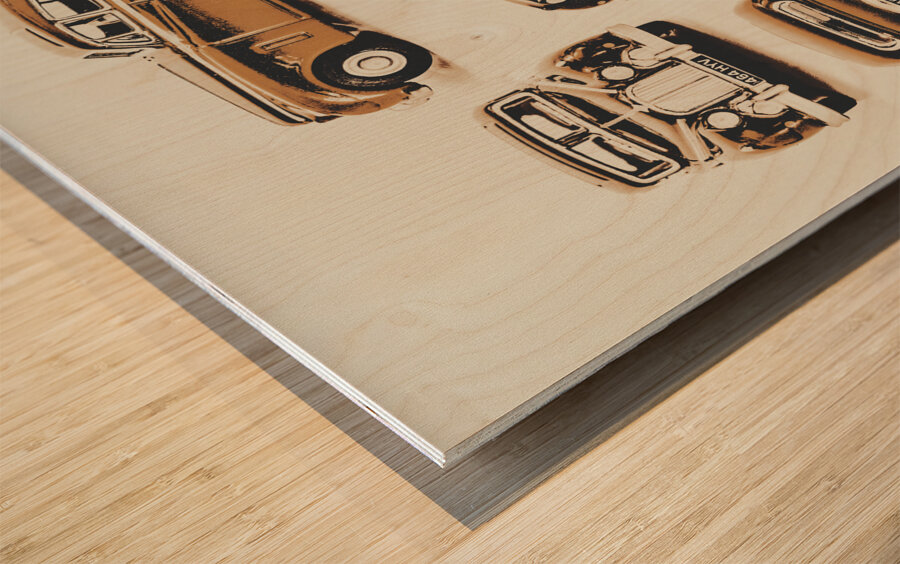 Retro ride Wood print