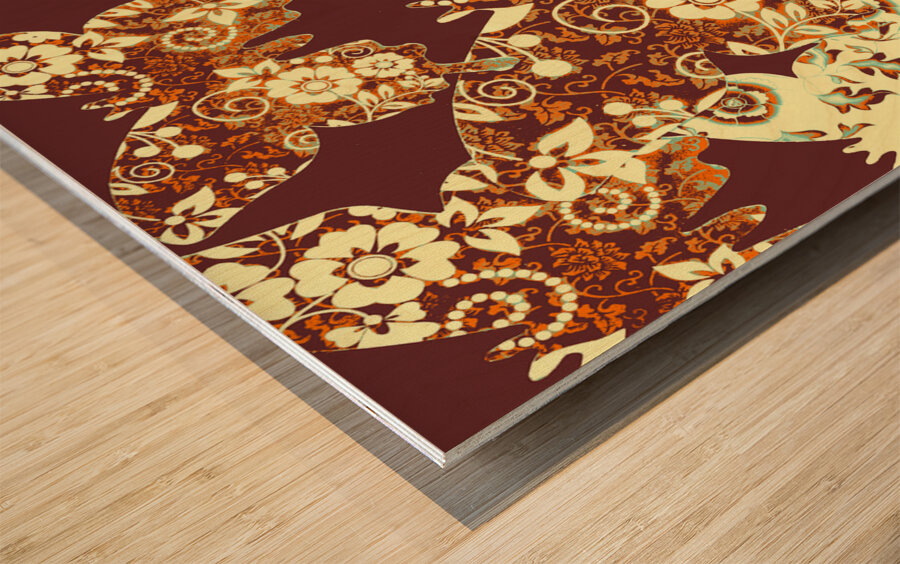 Boho butterflies Wood print