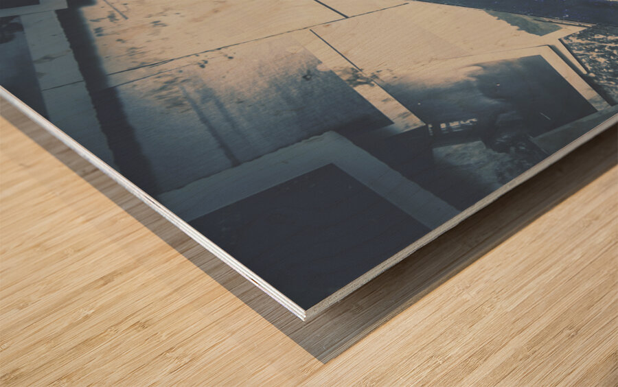 Retro camera and instant photos Wood print