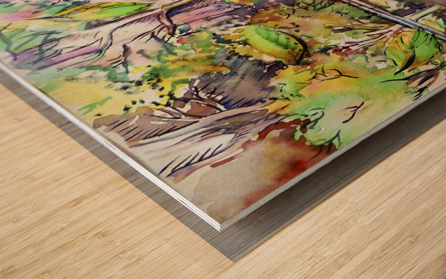 The lakes autumn sonnet Wood print