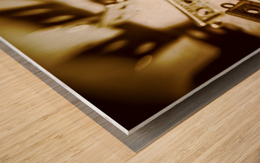 Disco dancing cassettes Wood print