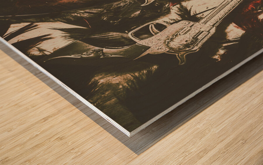 Playing cowboys and Indians Wood print