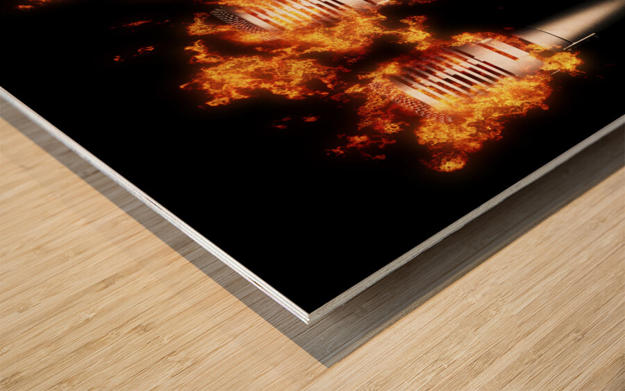 Singeing stage show Wood print