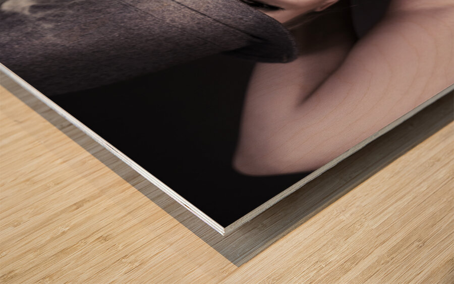 Pondering fashion spy Wood print