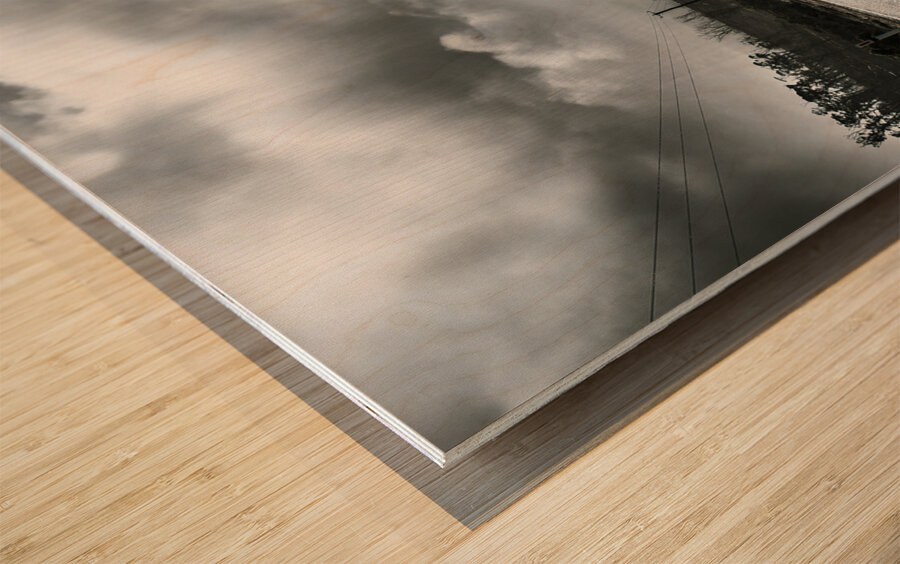 Dark stormy road to Cradle Mountain in Tasmania Wood print