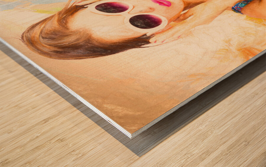 Fashion art pinup woman Wood print