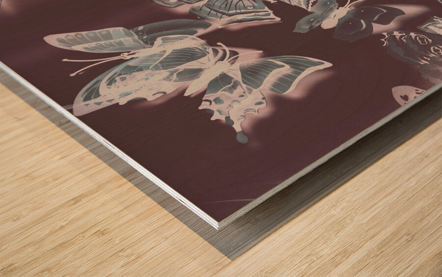 Fantasy flutters Wood print