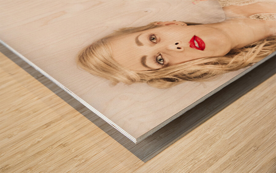 Beautiful Female Model Actress In Luxury Fashion Wood print