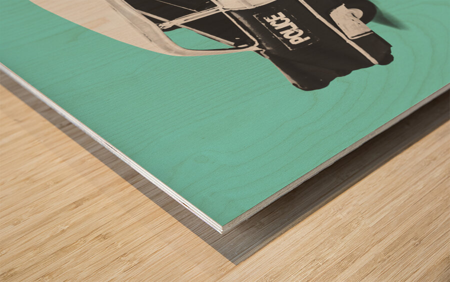 Black and blue Wood print