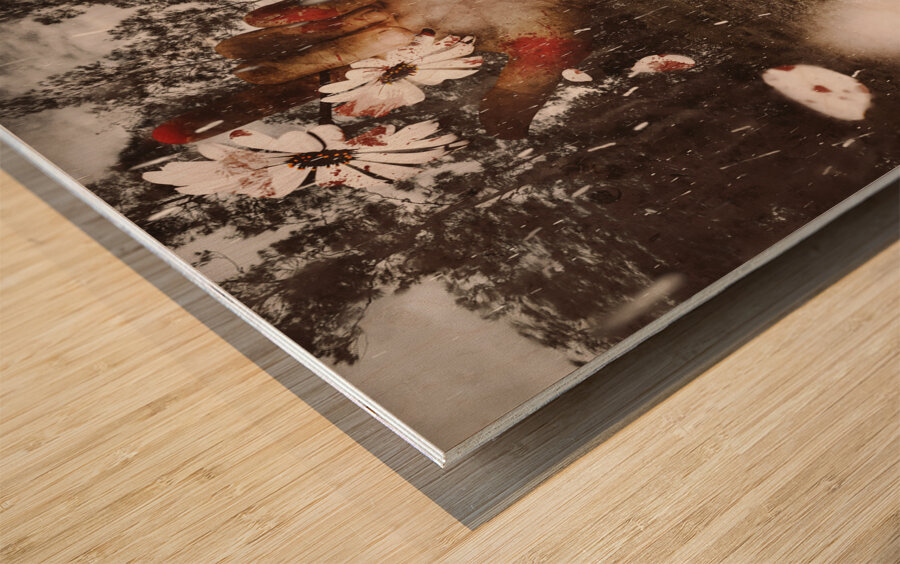 In love and death Wood print