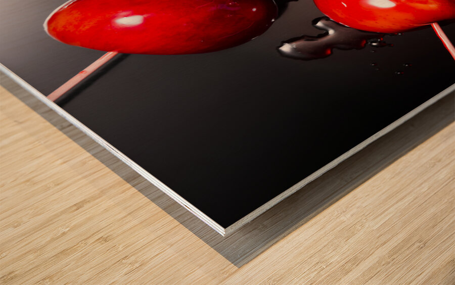 Red candy apples or apple taffy Wood print