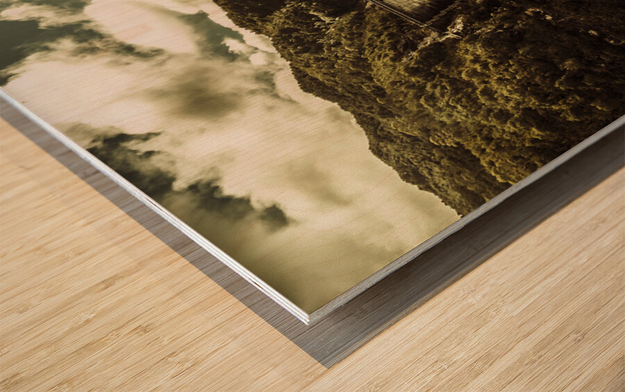 Rustic rural water architecture Wood print