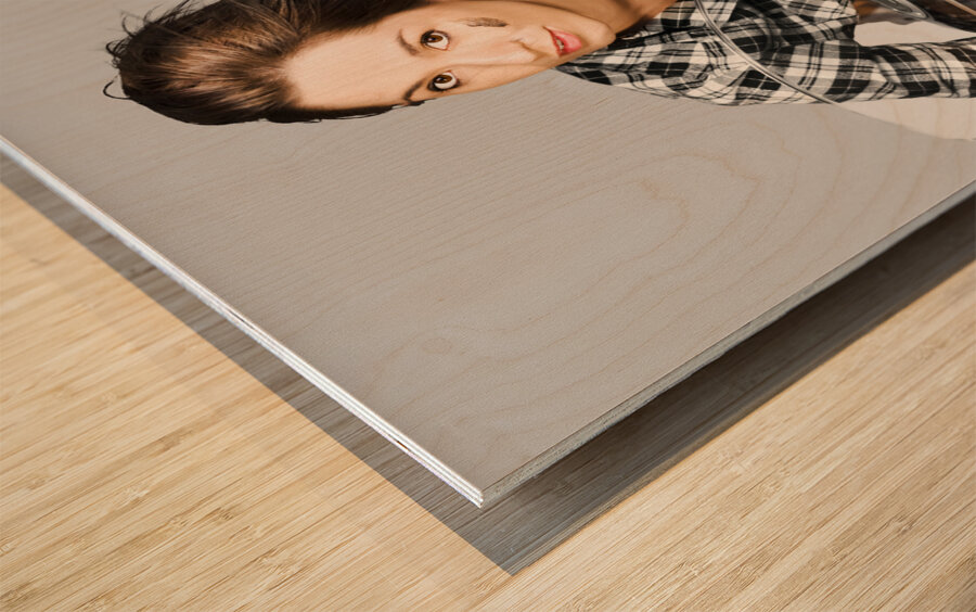 Racing Biker Woman Wood print