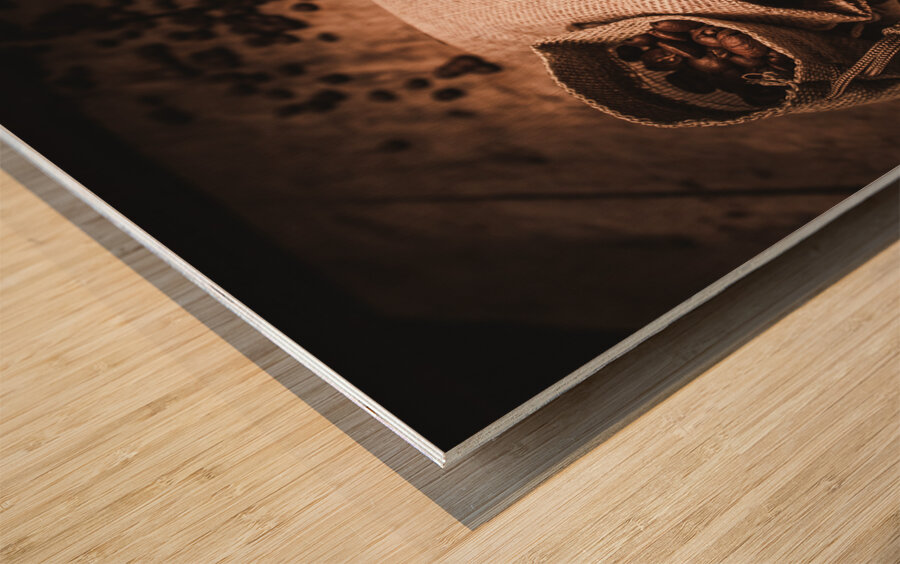 Coffee bean art Wood print