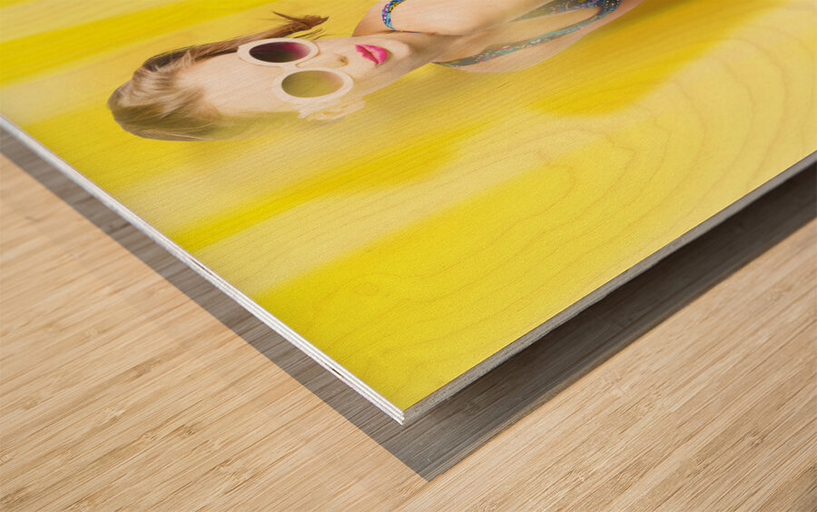 Beauty and fashion pinup girl Wood print