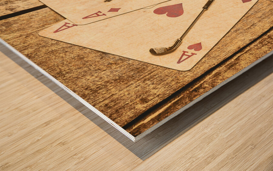 Scorecard of Aces Wood print