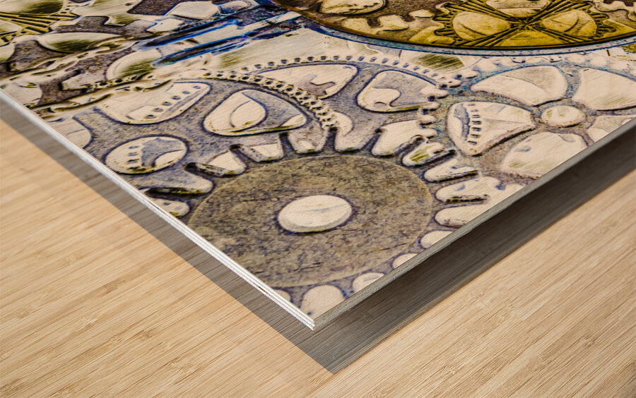 Monocle machinery Wood print