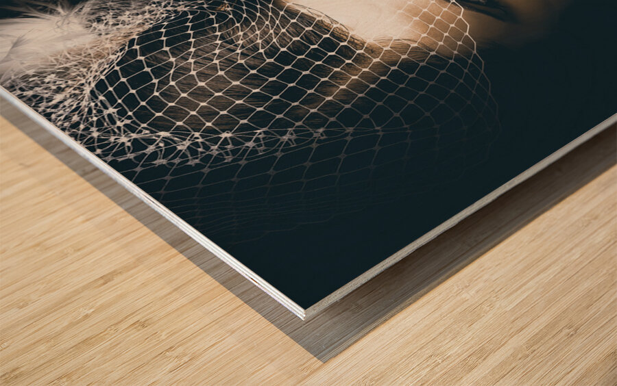 Close Up Portrait Of A Beautiful Vintage Bride Wood print