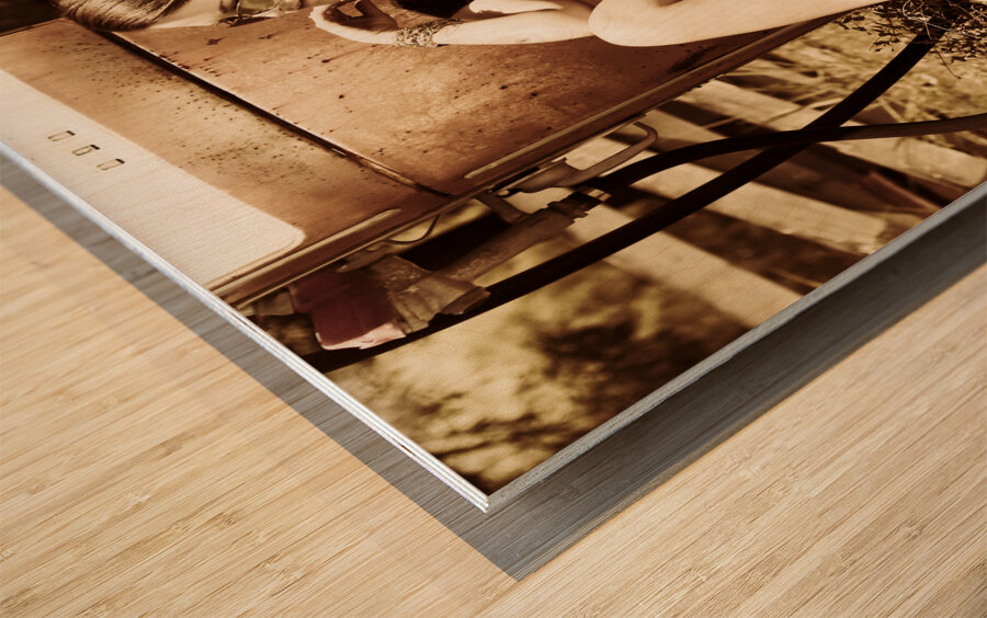 Classic automotive babe Wood print