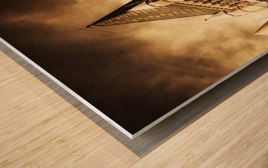 Vintage Church Column Construction Wood print