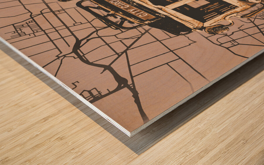 City circle Wood print