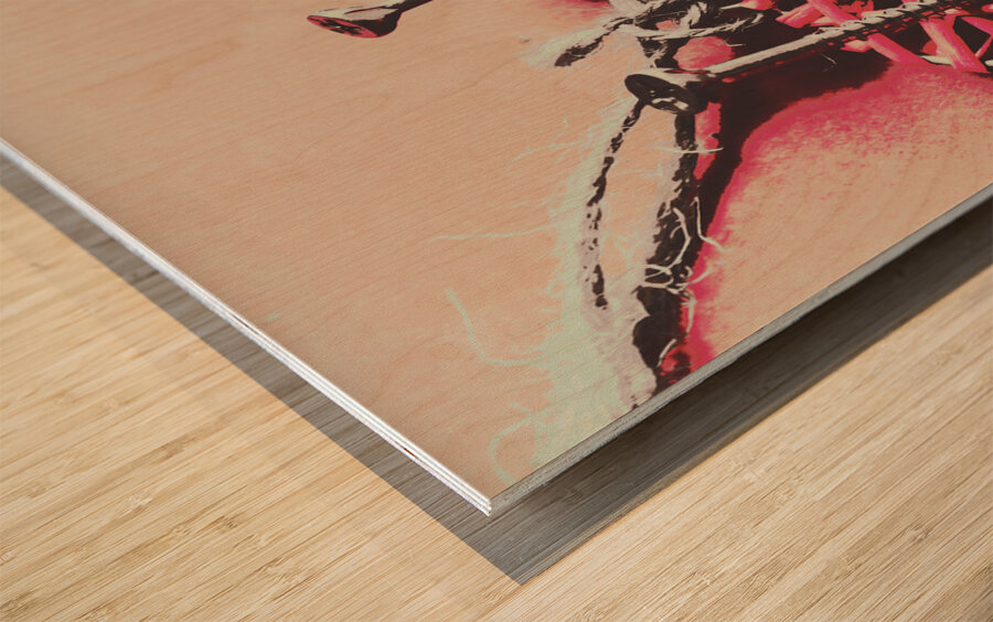 Hearts and screws Wood print