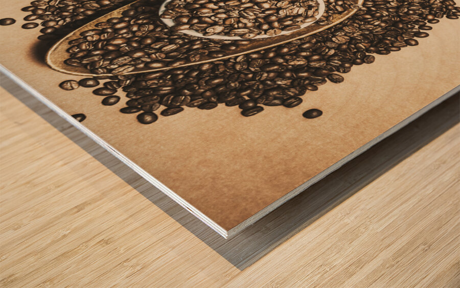 Rustic drinks artwork Wood print