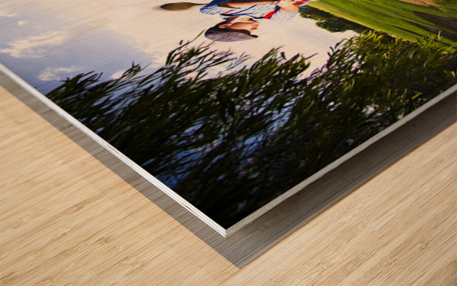 Golf Ball On Fire Wood print