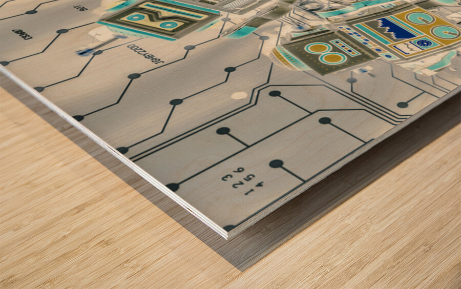 Wired intelligence Wood print