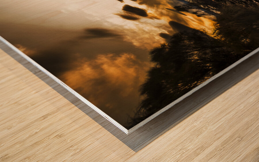 Dramatic dark coast Wood print