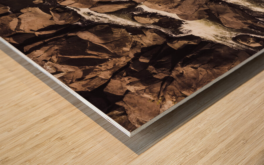 Rocky Launceston river from Cataract Gorge Wood print