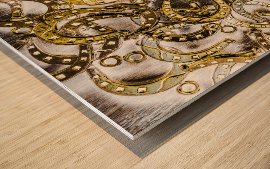 Horseshoe patterning Wood print
