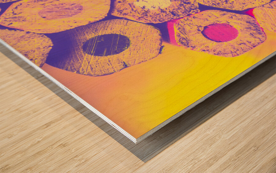 Pencil honeycomb Wood print