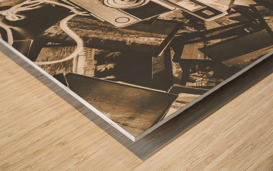 Placed in the dark room Wood print