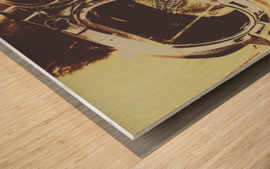 Retro pilots still life Wood print