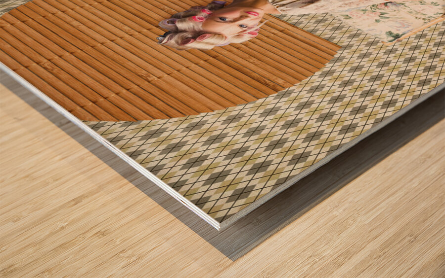 Vintage Fashion Photo Of A Sexy Blond Woman Wood print