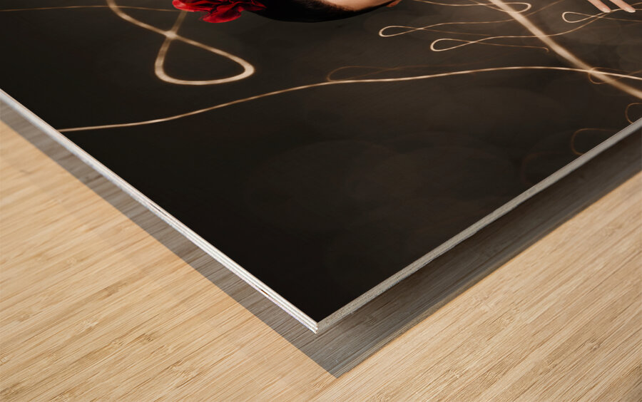 Beautiful girl in retro fashion style Wood print