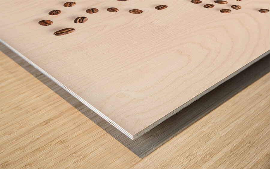 Flat white Wood print