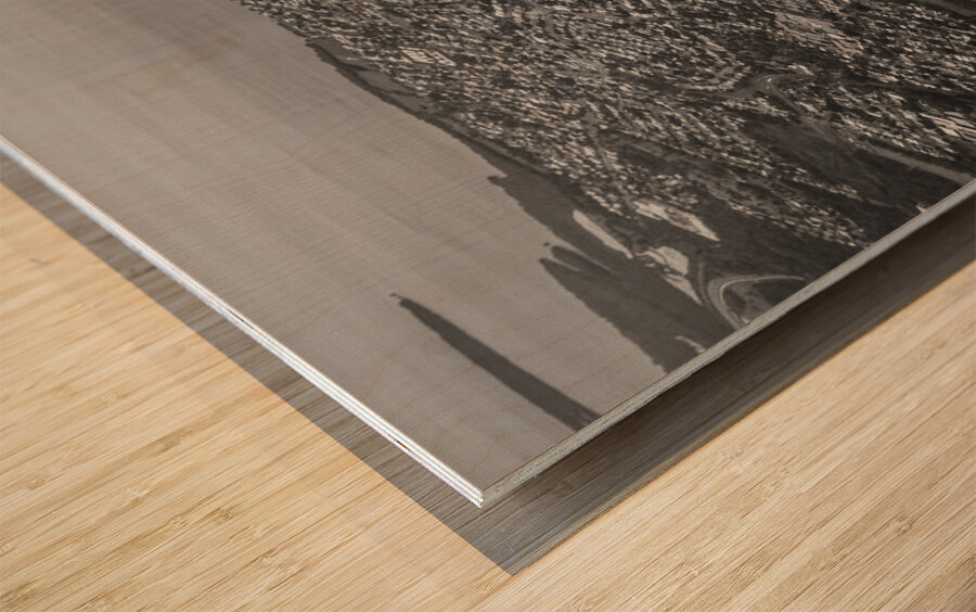 Above the bay Wood print