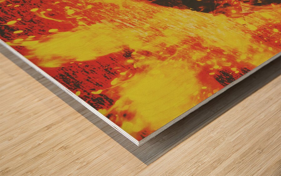 Creative industrial flames Wood print