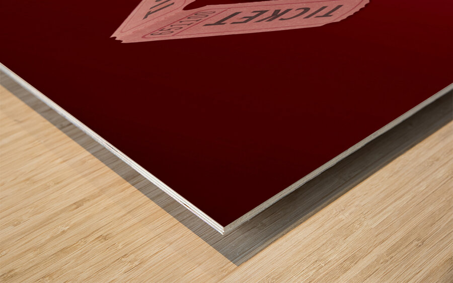 Vintage cinema movie ticket Wood print