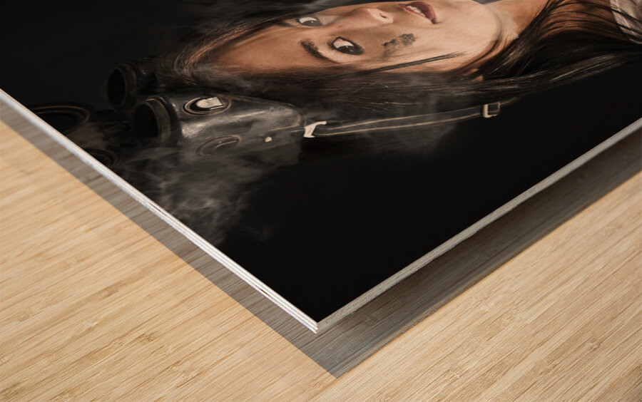 Lady Boilermaker At Work Wood print