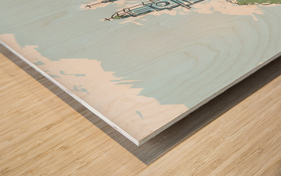 Digital illustration St Paul Cathedral London UK Wood print